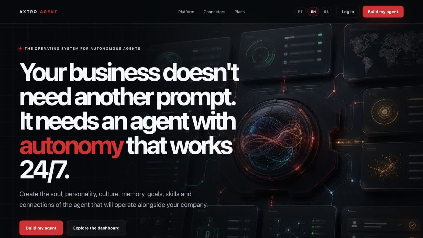Public Axtro Agent autonomous-agent system screen